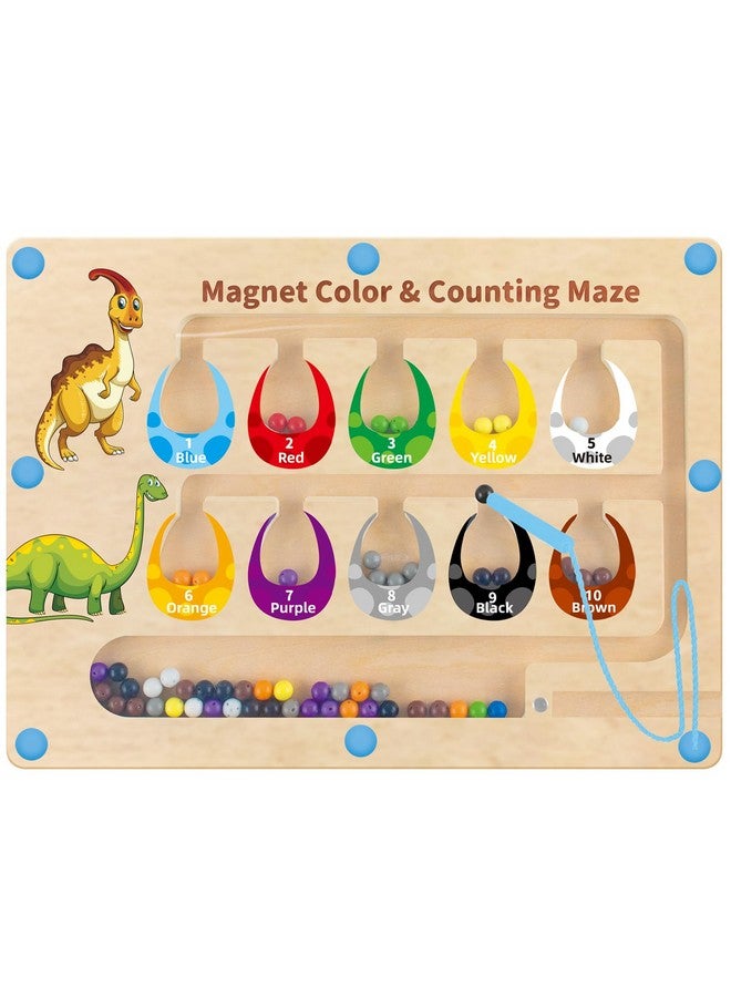 HONGID Dinosaur Toys,Magnetic Color And Number Maze, Montessori Toys For 2 3 4 5 Year Old,Learning Educational Sensory Toys For Toddlers And Kids Boys Girls,Christmas Stocking Stuffers For Kids - Image 1