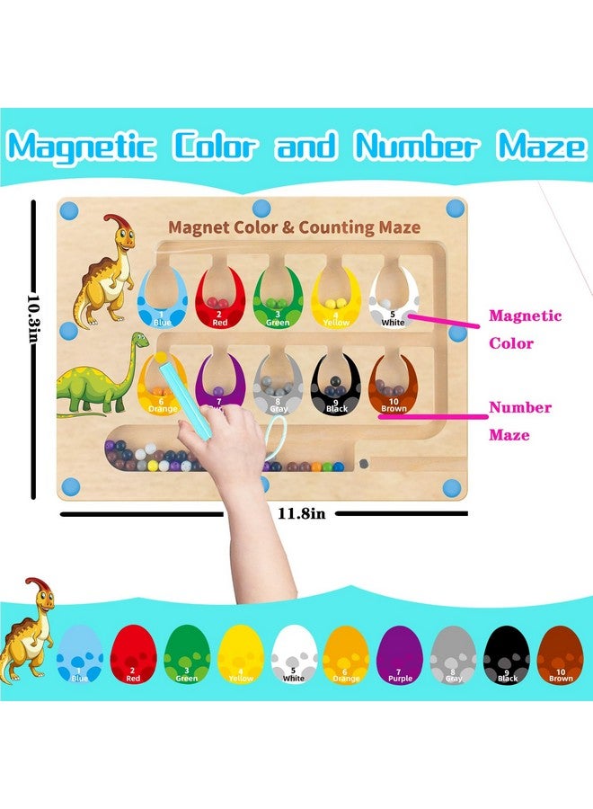 HONGID Dinosaur Toys,Magnetic Color And Number Maze, Montessori Toys For 2 3 4 5 Year Old,Learning Educational Sensory Toys For Toddlers And Kids Boys Girls,Christmas Stocking Stuffers For Kids - Image 3