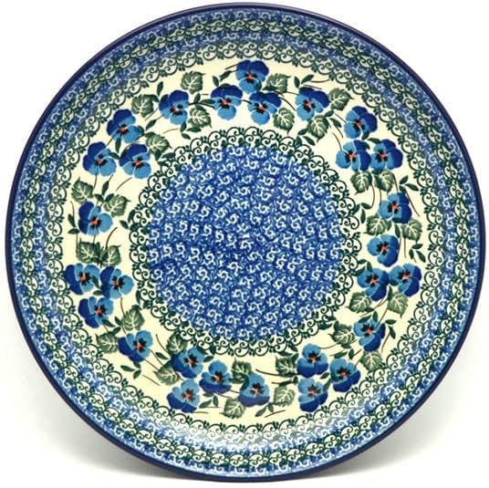 Polish Pottery Gallery Polish Pottery Plate  9 12 Luncheon  Winter Viola