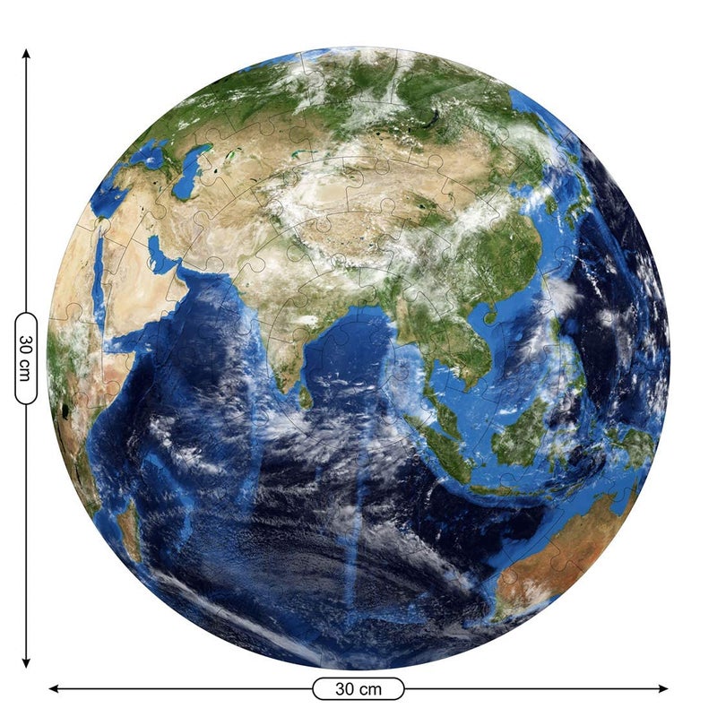 Webby Wooden Earth Jigsaw Puzzle, 60 Pcs, Multicolor - Image 4