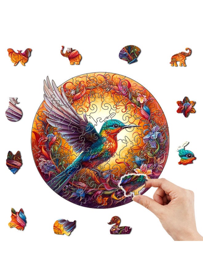 Hot Irregular Round Bird Shaped Animal Wooden Adult Puzzle Toy Independent Station Wholesale-Color:S-carton-H185 - Image 4