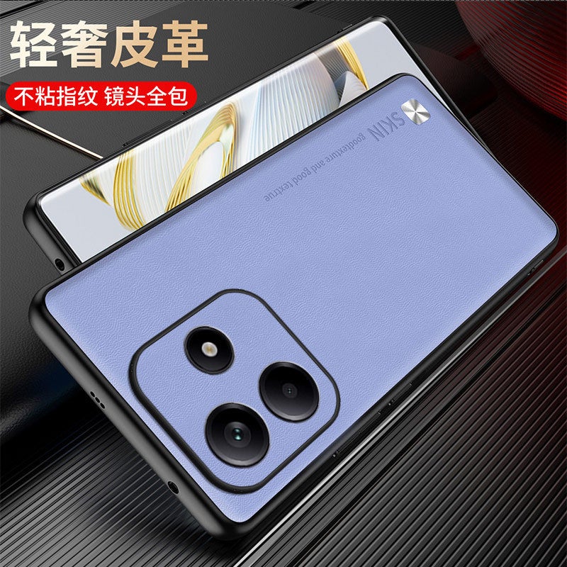 غطاء واقي بملمس جلد لـ Redmi Note 14 باللون بنفسجي مع حماية من السقوط وتغطية كاملة مع مقاوم للصدمات مع مقاوم للخدش للمدرسة للهدايا سهل الحمل - Image 2
