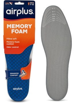 Airplus Memory Comfort Shoe Insoles With Memory Foam for Pressure Relief, Ideal For Men and Women