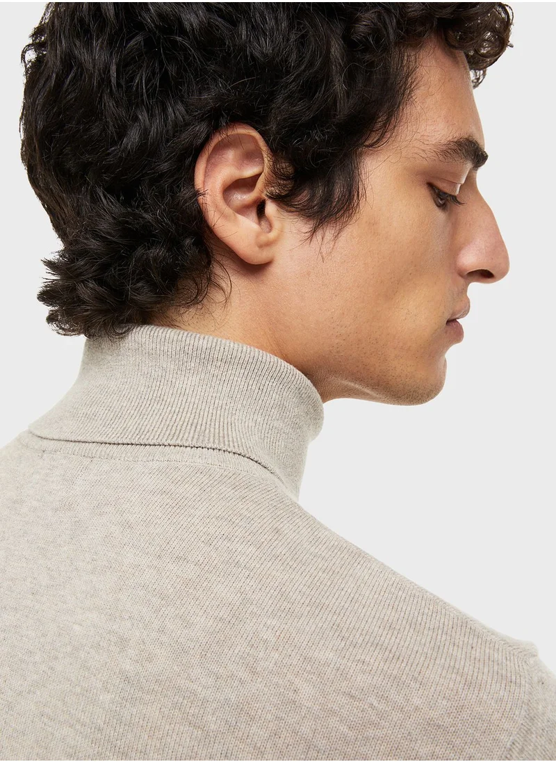 H&M Fine Knit Polo Neck Sweater