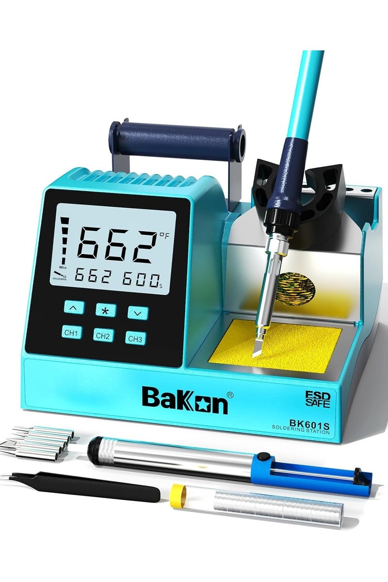BAKON BK 601S 90W Soldering Station Kit – Electronic Rework Soldering Station with 3 Memory Channels, DIY Solder Kit, 356℉～896℉, °C/°F Conversion, Sleep Mode - Image 1