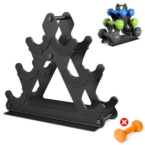 Nrevichng 3 Tier Weight Rack for Dumbbells - Compact Weight Holder Small Dumbbell Rack Stand Only Works for Dumbbells 1-15 LBS, Metal Weights Organizer Designed for Child Women Home Gym Exercise - Image 1
