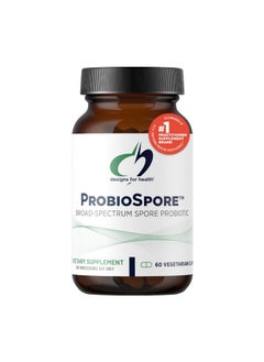 Designs for Health ProbioSpore - Powerful Spore Based Probiotic, Soil-Based Probiotics Supplement - Shelf Stable Gut + Immune Support, Non-GMO + Dairy Free (60 Capsules)