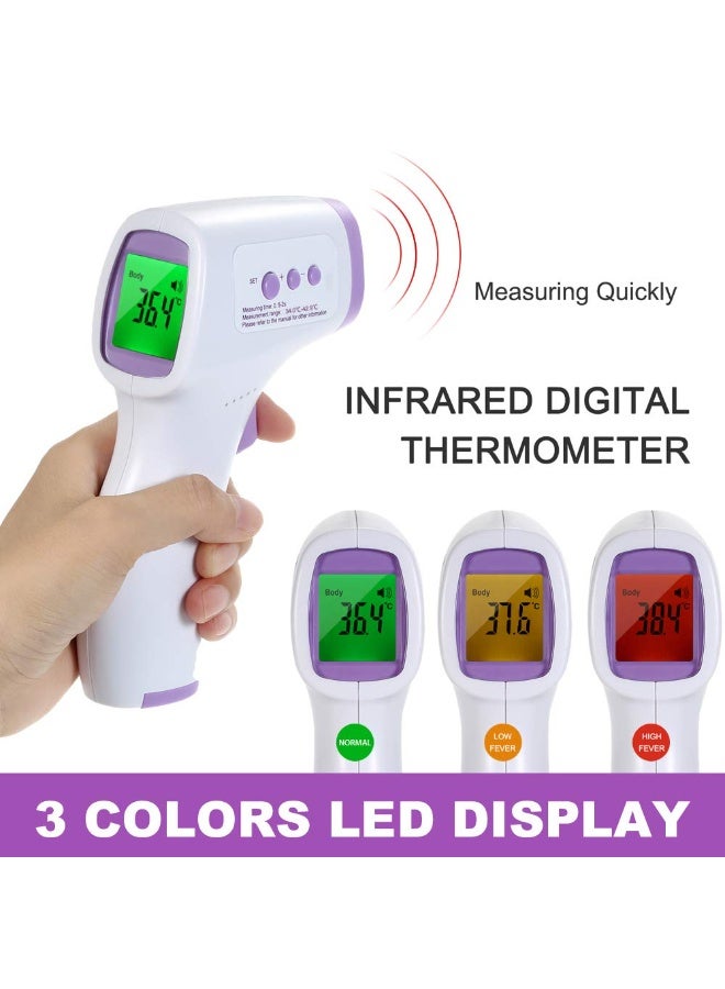 جهاز قياس الحرارة من الجبهة وجهاز قياس الأكسجين ونبض القلب – قياس غير مباشر للحرارة ونسبة الأكسجين/النبض للاستخدام المنزلي والرياضة والسفر - Image 3