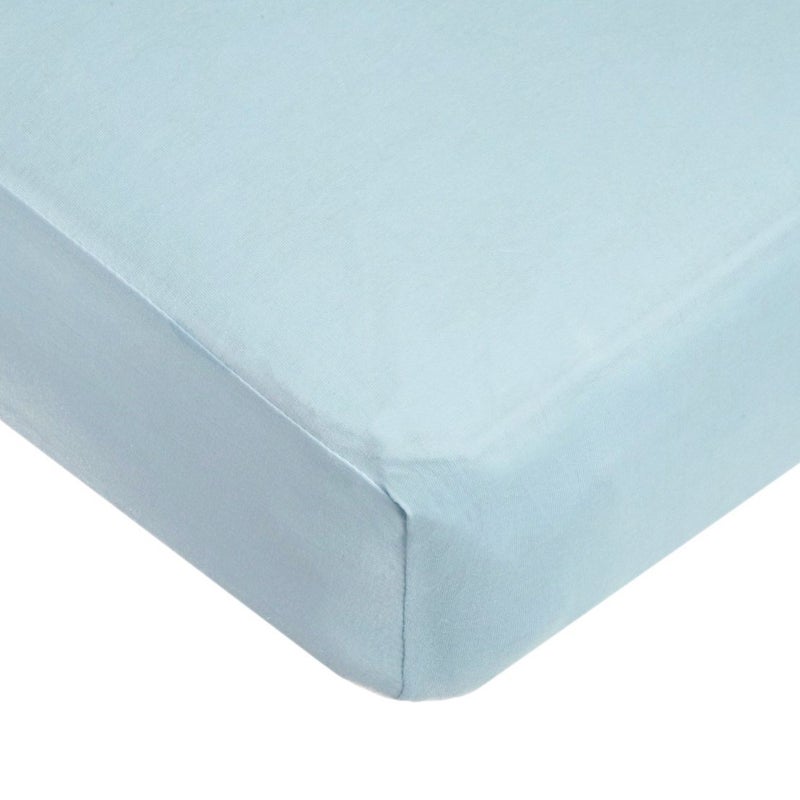 American Baby Company American Baby Company 100 Natural Cotton Fitted Crib Sheet 52 x 28 Soft Breathable Hypoallergenic Gentle Toddler Bed Sheet Baby Blue Neutral for Boys Girls 