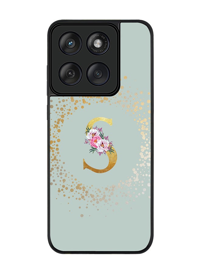 Stylizedd For Motorola MOTO Edge 60 Fusion/ Edge 60 Case,Slim fit Camera Protection, Shockproof Thin Phone cover  - Custom Monogram Floral - S  (Light Grey ) - Image 1