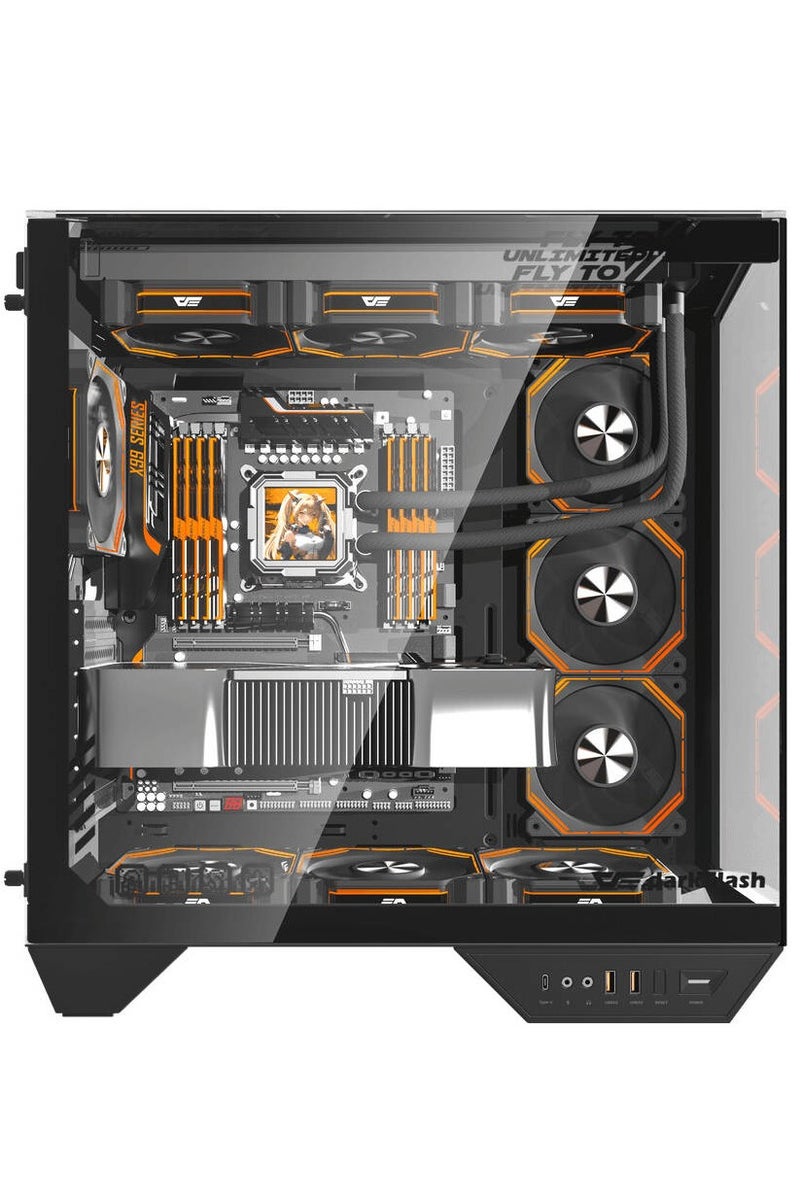 TRUE NORT Hyper Vault Obsidian Black Gaming PC, Intel Core i7-12700F ,RTX 4060 , 32 GB RAM, 1TB SSD, Liquid Cooler 360 MM, Window 11 Pro, Black Case - Image 1