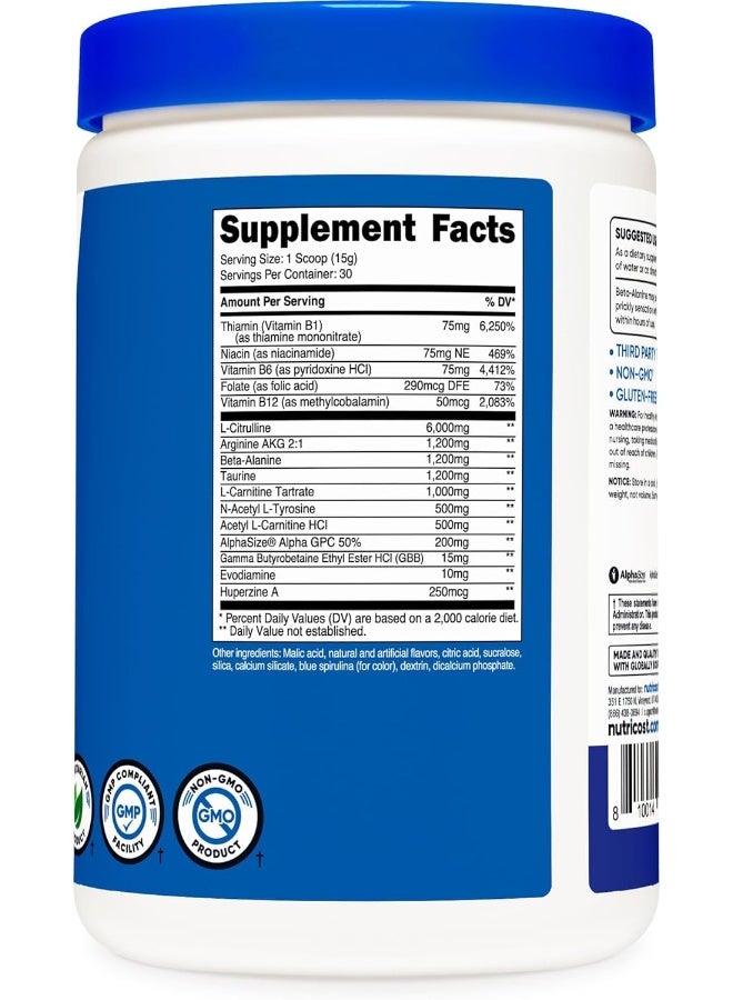 Nutricost مكمل ما قبل التمرين بدون منشطات، 30 حصة (توت أزرق) - Image 5