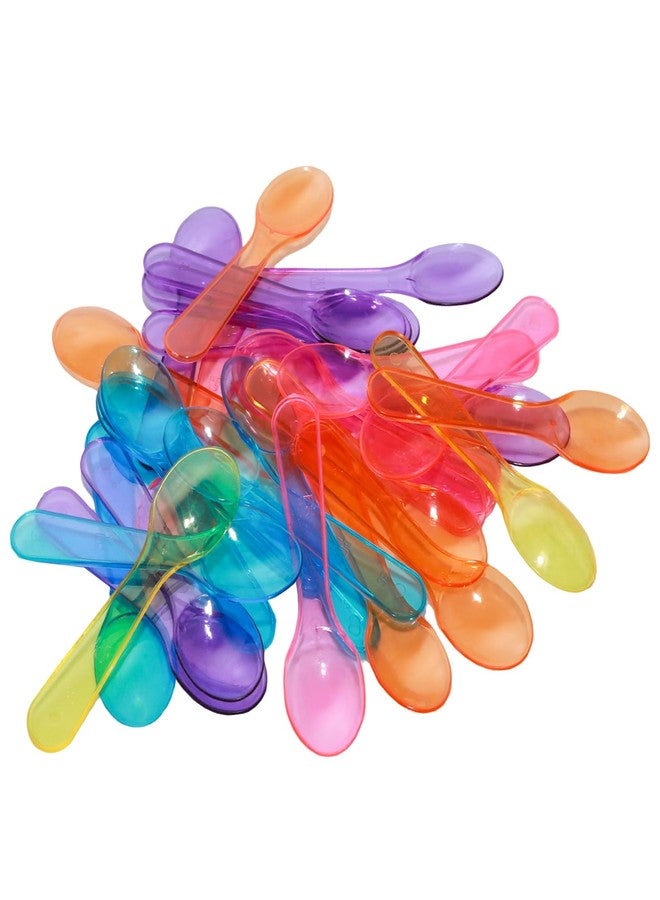 Lilaly 30 pcs Mini Spoons Dessert Spoons Tiny Spoon Mini Spoon, Small Plastic Spoons, suitable for Dessert and Ice Cream(30pcs-3") - Image 1
