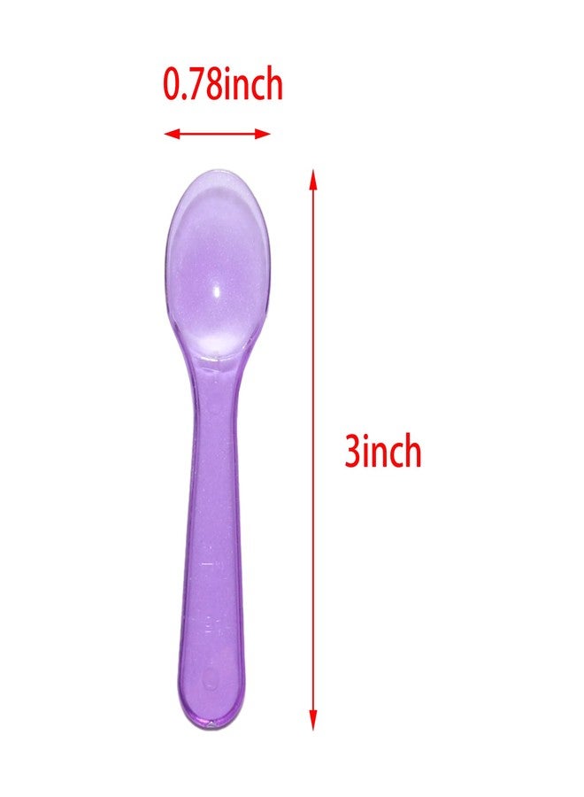 Lilaly 30 pcs Mini Spoons Dessert Spoons Tiny Spoon Mini Spoon, Small Plastic Spoons, suitable for Dessert and Ice Cream(30pcs-3") - Image 2