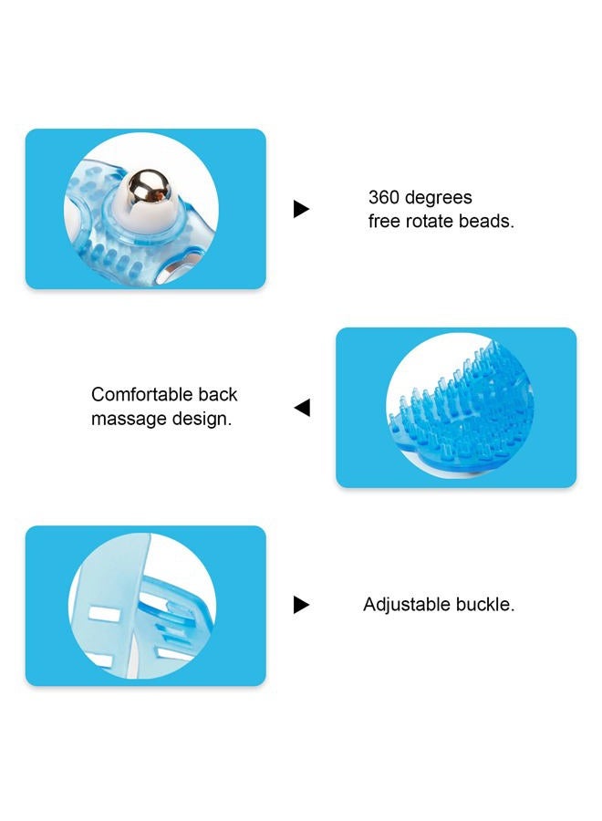 boseen Handheld Massage Ball for Muscle Back Neck Joint Foot Shoulder Leg Pain Relief - Palm Shaped Massage Tool with Roller Balls, Portable Design, Blue - Image 3