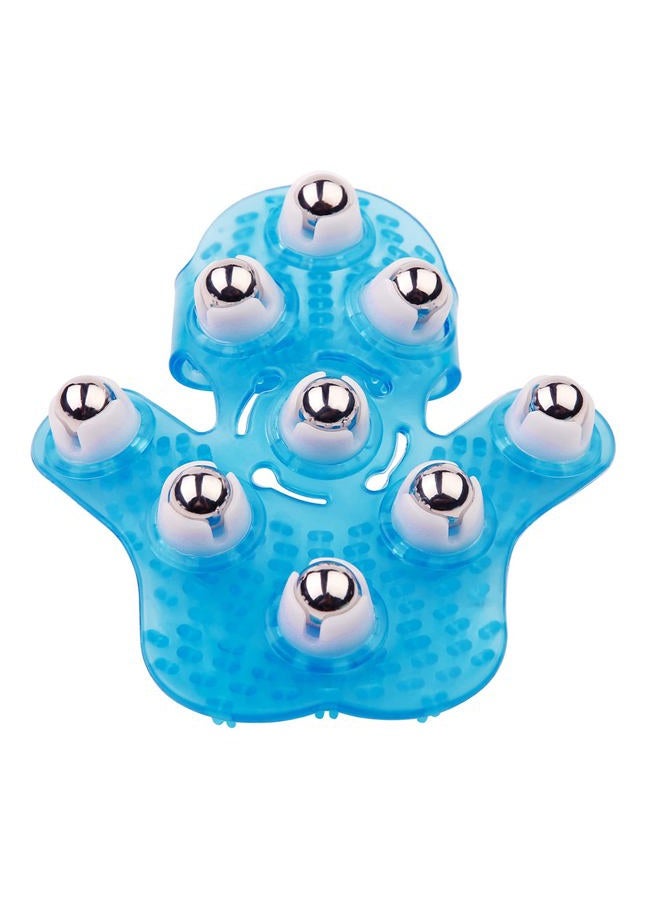 boseen Handheld Massage Ball for Muscle Back Neck Joint Foot Shoulder Leg Pain Relief - Palm Shaped Massage Tool with Roller Balls, Portable Design, Blue - Image 1