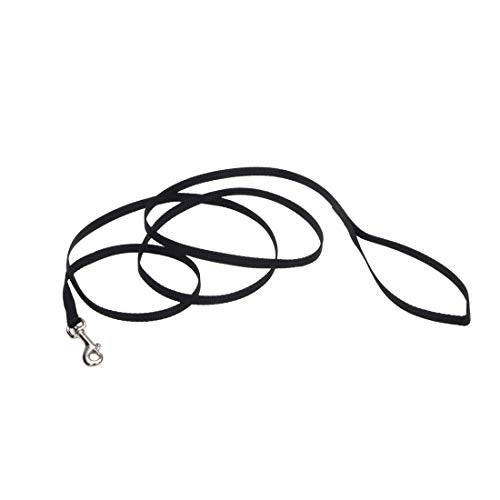 Coastal Pet Single-Ply Dog Leash - Sturdy Pet Leash - Comfortable & Stylish - Resists Fraying - Vibrant & Fade-Resistant Color - Black, 3/8" x 6' - Image 1