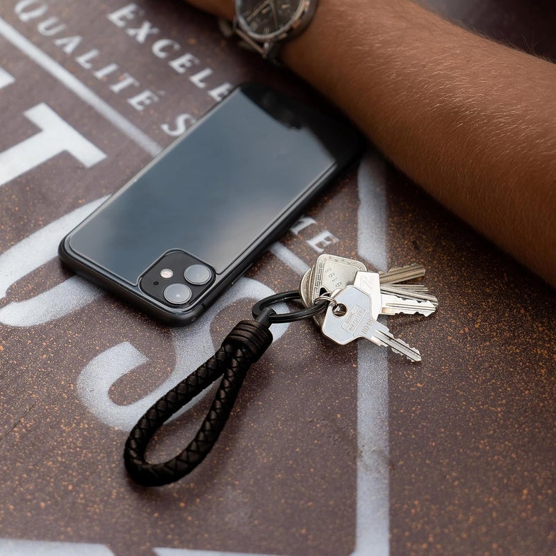 SERASAR Leather Keychain with Stainless Steel Keyring - Gift Box Included - Image 5