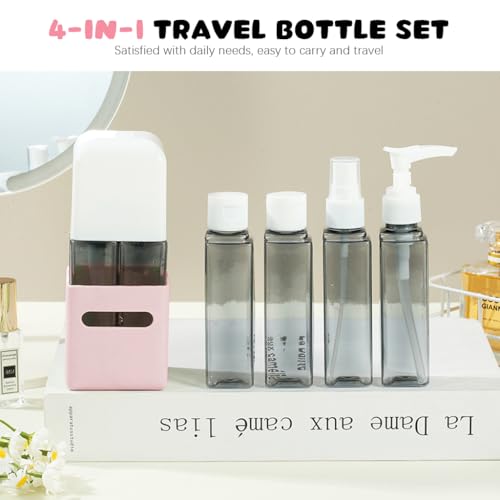 MAYCREATE® Polyethylene Travel Bottles For Toiletries Spray Bottle&Lotion Bottle Kit Portable Travel Toiletry Bottles Leak-Proof Refillable Small Bottles For Travel For Shampoo Liquid (Pink Set),60 Ml - Image 4