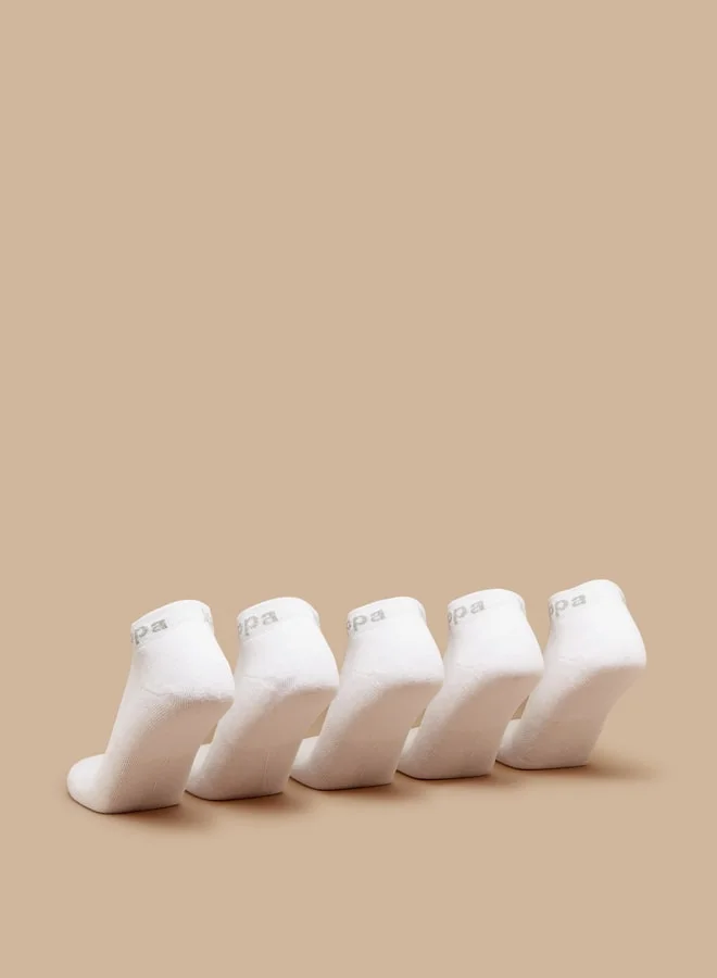 Kappa WHITE Women's Logo Print Ankle Length Socks - Set of 5 for Women | Best Price UAE