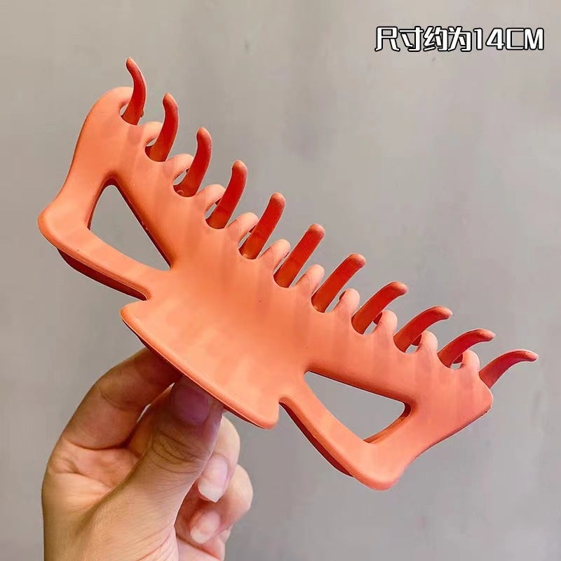 Generic New hollow-out large shark clip versatile Korean style mountain-style clip cross-border special for clip back head plate hairpin Bow keel Orange