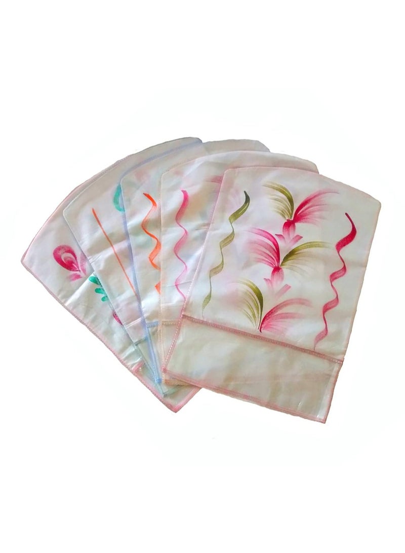 atorakushon ® Fabric Printed Hanging Saree Cover Wardrobe Organiser - Pack of 18 - Image 3