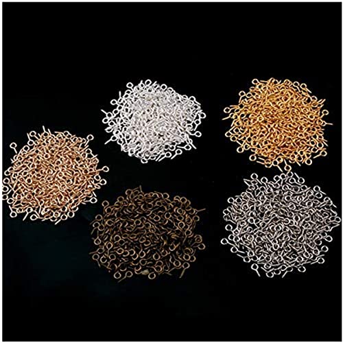 Excellentcrafts 100PCS Small Screw Eye Pins, 4 x 8mm Eye Pin Hooks, Eyelets Screw Threaded Clasps Hooks for Doing Art DIY, Mini Metal Hoop Peg for Jewelry Making (Nickel) - Image 2