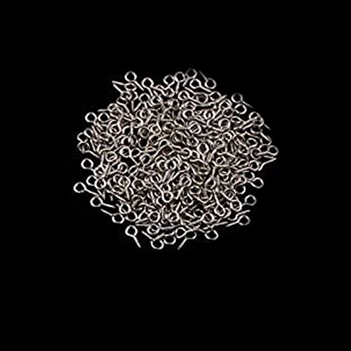 Excellentcrafts 100PCS Small Screw Eye Pins, 4 x 8mm Eye Pin Hooks, Eyelets Screw Threaded Clasps Hooks for Doing Art DIY, Mini Metal Hoop Peg for Jewelry Making (Nickel) - Image 3