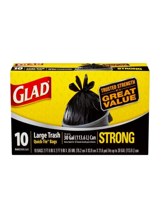 Glad Quick TieTrash Bags, Large, 10 Count - Image 1