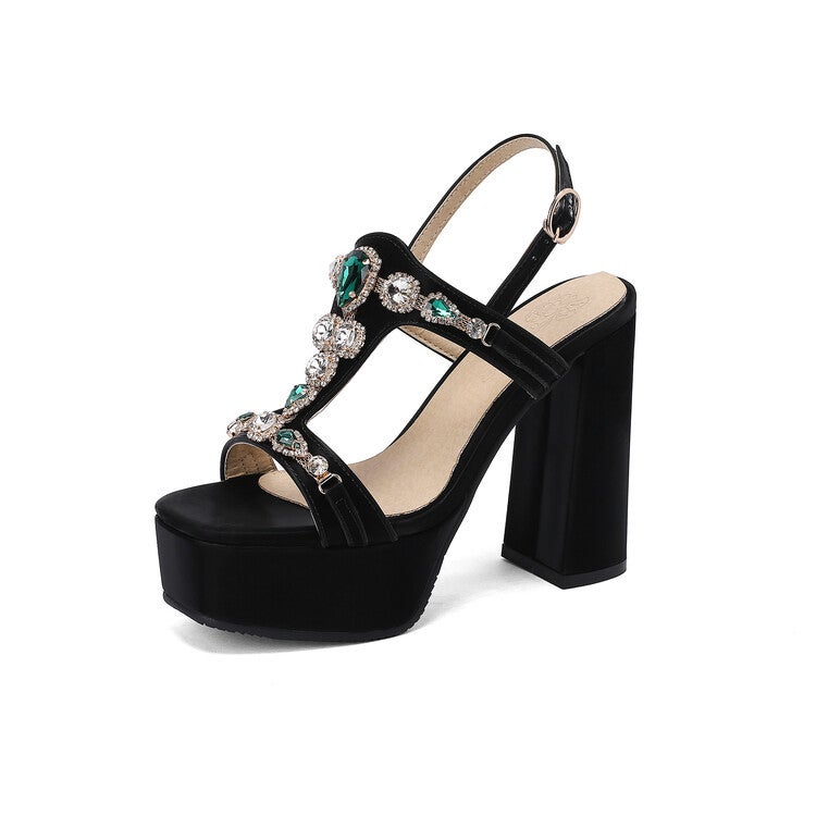 Shuitai High Heel Women'S Shoes Summer Block Heel Sandals Large Size T2128 - Image 4