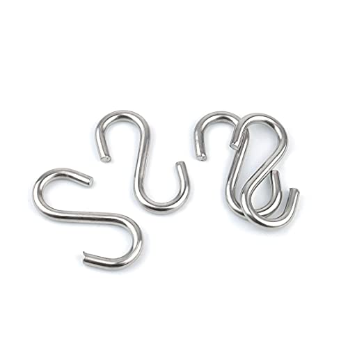 Hamineler 15 Pack Heavy Duty Stainless Steel S Shaped Hooks 2.2 Inch Long 1/5 Inch Thickness S Metal Hooks - Image 3