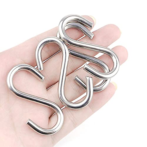 Hamineler 15 Pack Heavy Duty Stainless Steel S Shaped Hooks 2.2 Inch Long 1/5 Inch Thickness S Metal Hooks - Image 4