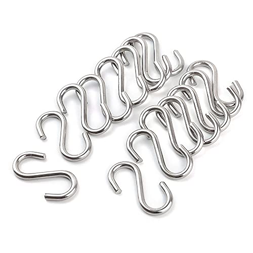 Hamineler 15 Pack Heavy Duty Stainless Steel S Shaped Hooks 2.2 Inch Long 1/5 Inch Thickness S Metal Hooks - Image 5