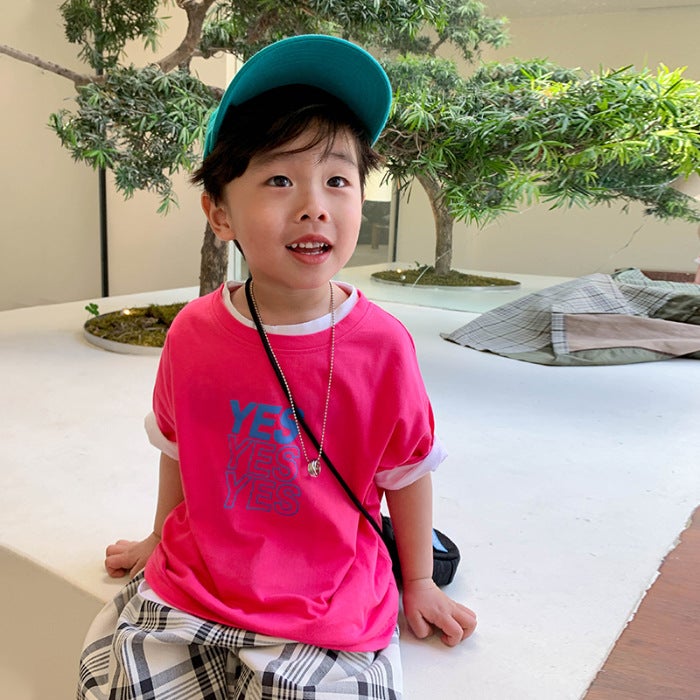 Children'S Wear Baby'S Summer 2023 New White Yes Letter Printed Boys T-Shirt Short-Sleeved Ins Trendy Brand - Image 1
