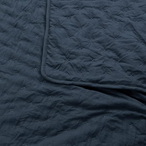 ROARINGWILD Navy Blue Queen Size Quilt Bedding Set with Pillow Shams, Lightweight Soft Bedspread Coverlet, Quilted Blanket Thin Comforter Bed Cover, All Season, 3 Piece, 90x90 inches - Image 5