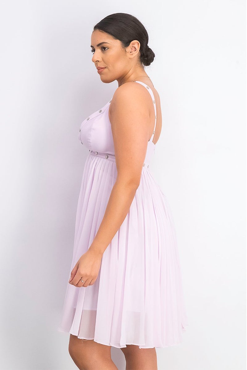 Marciano Women Pleated Mini Dress, Lilac - Image 2