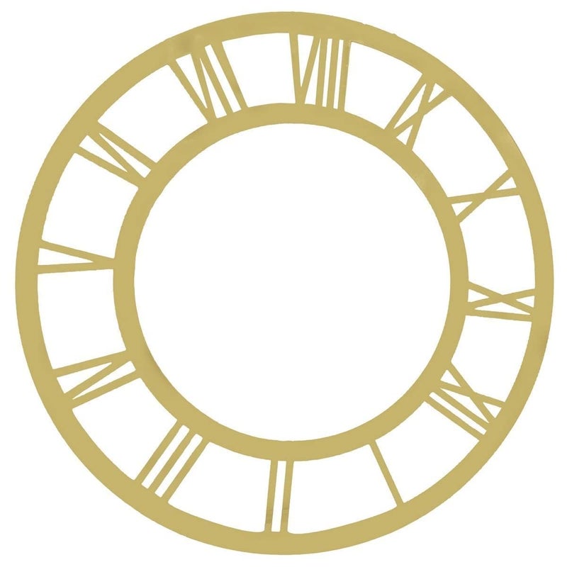 Agarwal Wooden Cut-Out Clock Frame (Ring) Design for Resin Art & Art & Craft 2MM (Golden Acrylic Roman 6 Inch)  - Image 1