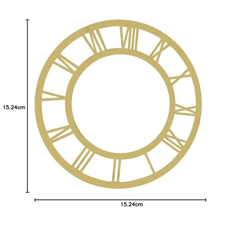 Agarwal Wooden Cut-Out Clock Frame (Ring) Design for Resin Art & Art & Craft 2MM (Golden Acrylic Roman 6 Inch)  - Image 5