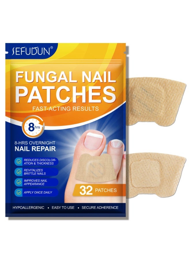 Sefudun Toenail Fungus Treatment Extra Strength - 32 Pcs Fungal Nail Patches, Nail Repair for Damaged Nails, Overnight Renewal for Men and Women - Image 1