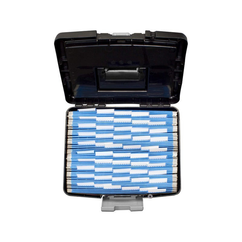Storex 61504B02C Portable File Box with XL Lid, 11 x 13-1/2 x 11 Inches, Black - Image 5