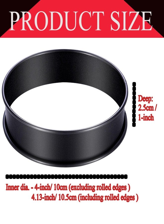 DATANYA مجموعة داتانيا من 8 حلقات كرامبيت غير لاصقة، حلقات مافن إنجليزي 4 بوصة - حلقات تارت مزدوجة اللف من الفولاذ المقاوم للصدأ، قوالب حلقات معجنات معدنية دائرية مطورة للخبز - Image 2