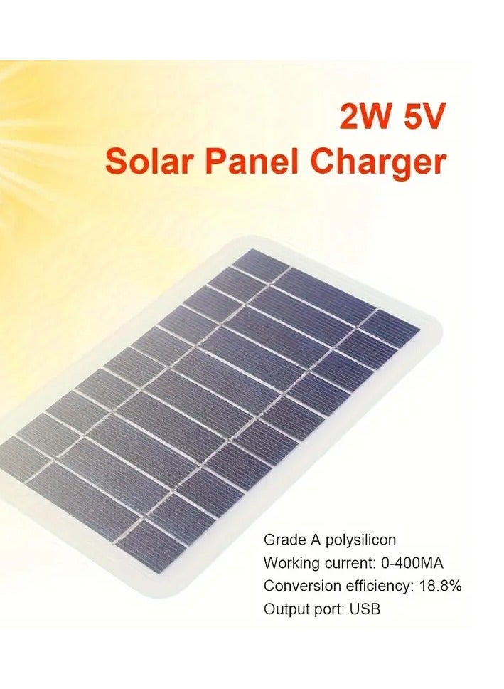 Generic Portable Solar Panel Charger 5V 2W – USB Solar Plate with Safe Charging Stabilizer for Power Bank & Mobile – Outdoor Camping & Emergency Use  - Image 2