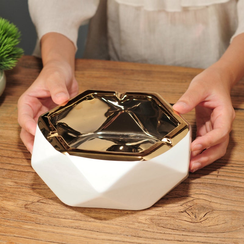 New Chinese Ashtray Anti-Fly Ash Ceramic Creative Room Desktop Birthday Gift Living Room Office Factory - Image 4