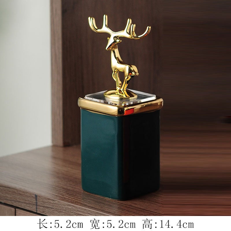 New Chinese Ashtray Anti-Fly Ash Ceramic Creative Room Desktop Birthday Gift Living Room Office Factory - Image 1