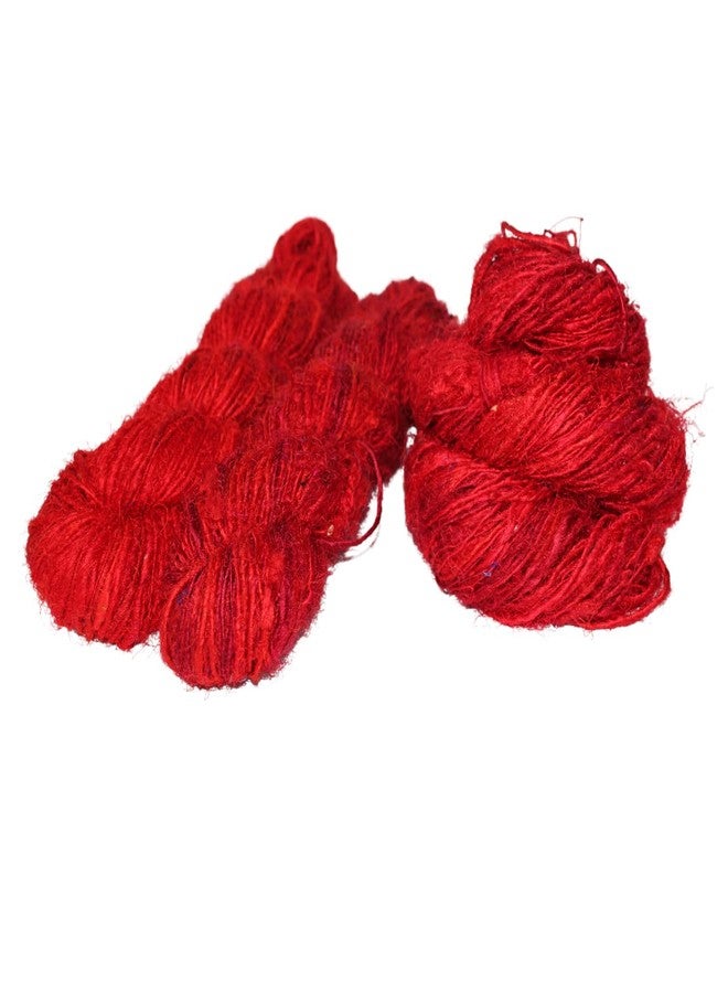 Knitsilk Recycled Sari Silk Yarn - Red Shade (100 Grams) - Image 1