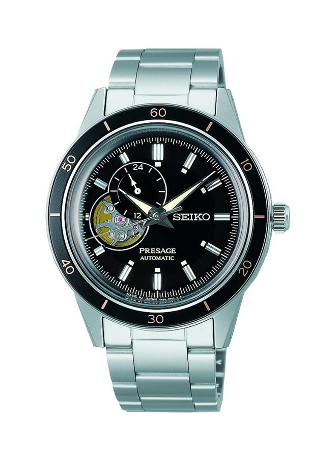 Seiko Presage Leather Band Analog Watch For Men Blue Dial Ssa405J1, Blue, 41, Mechanical 