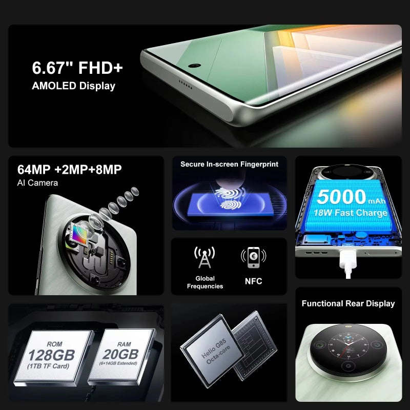 فوسيبوت هاتف ذكي fossibot S3 PRO - أسود - Image 3