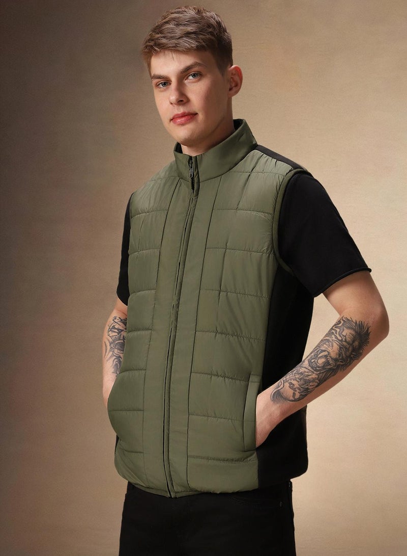 Dennis Lingo Men's Olive 100% Polyester Solid Regular Fit Jacket - Image 2