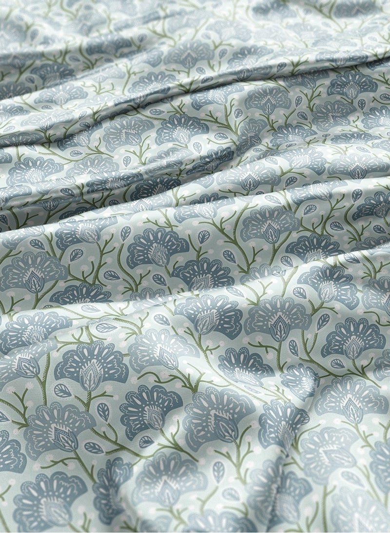 Vellato Al Lail Aramny Silk Fabric By The Yard Blue White Floral Jalabiya Makhweer Dressmaking 58 Inches Width - Image 3