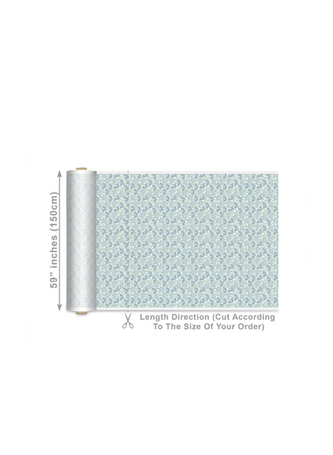 Vellato Al Lail Aramny Silk Fabric By The Yard Blue White Floral Jalabiya Makhweer Dressmaking 58 Inches Width - Image 2